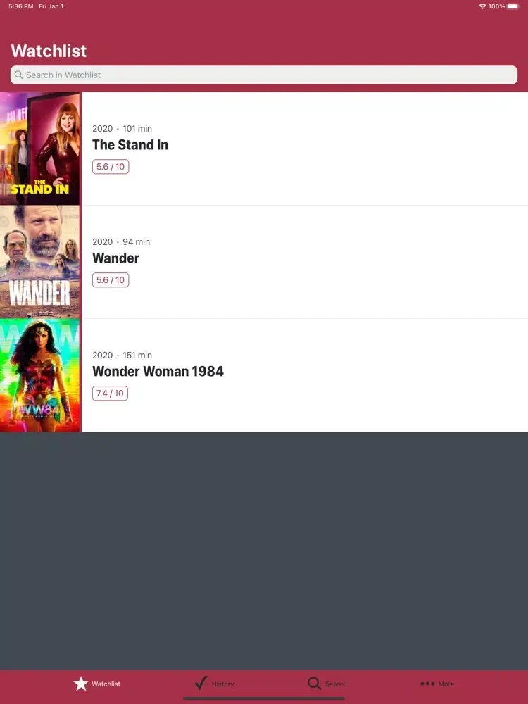 Скриншоты WATCHED ++ Movies Box Show iPad 