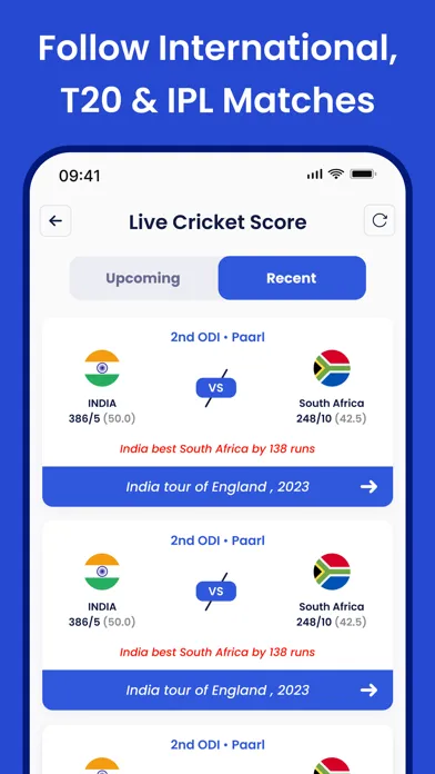 Ảnh chụp màn hình của Live Cricket Score: Live Score