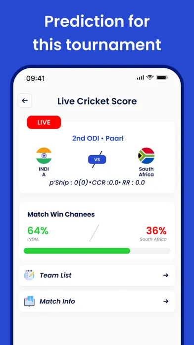 Ảnh chụp màn hình của Live Cricket Score: Live Score