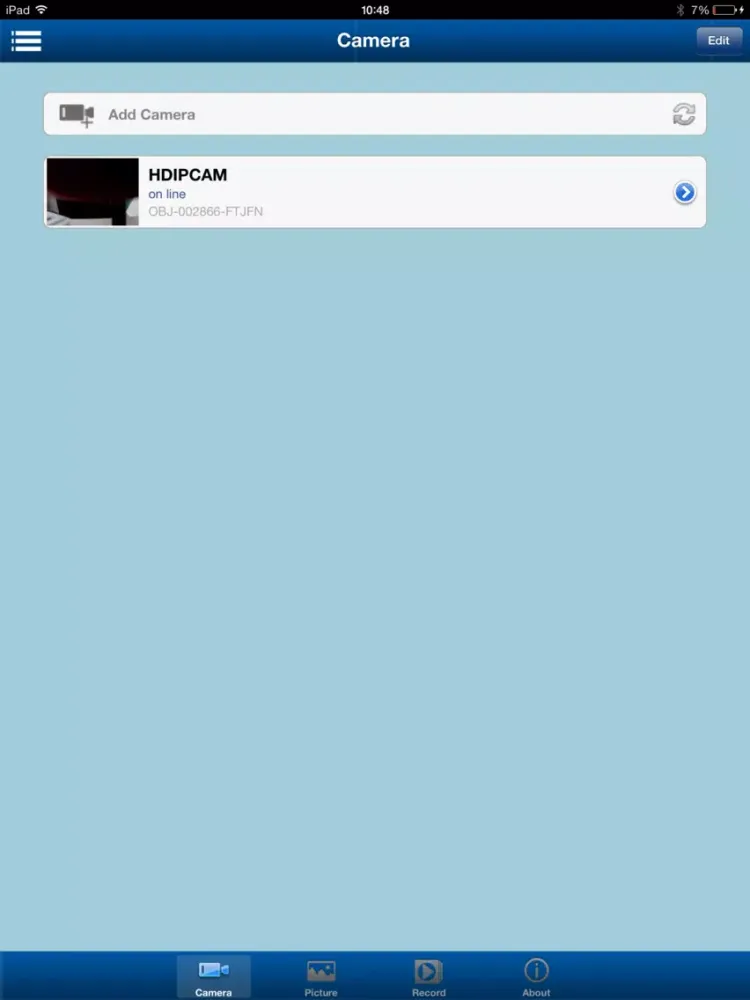 ภาพหน้าจอของ WatchMeIP ES iPad 