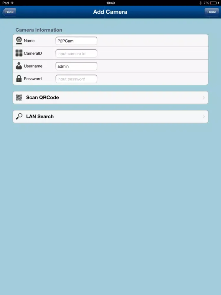 ภาพหน้าจอของ WatchMeIP ES iPad 