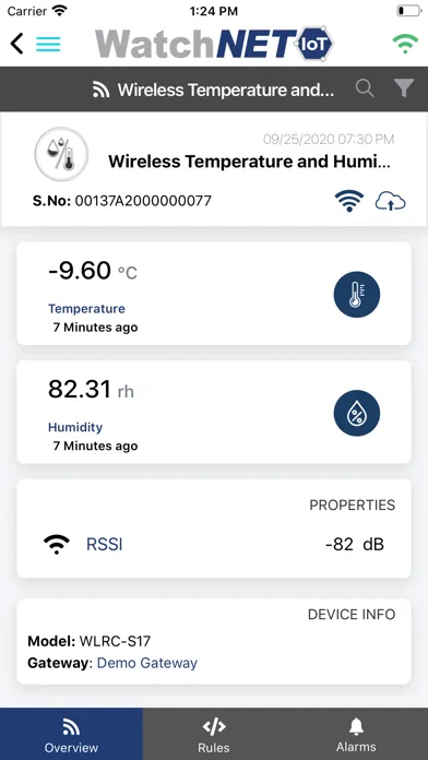 Tangkapan skrin WatchNET IoT