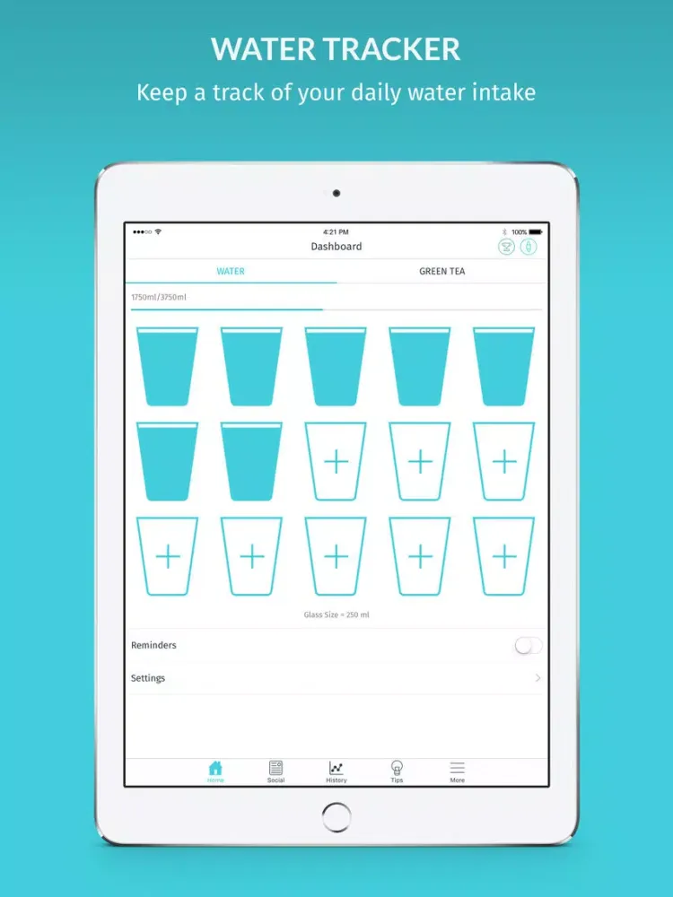 Water Tracker by MevoFit iPad 应用截图