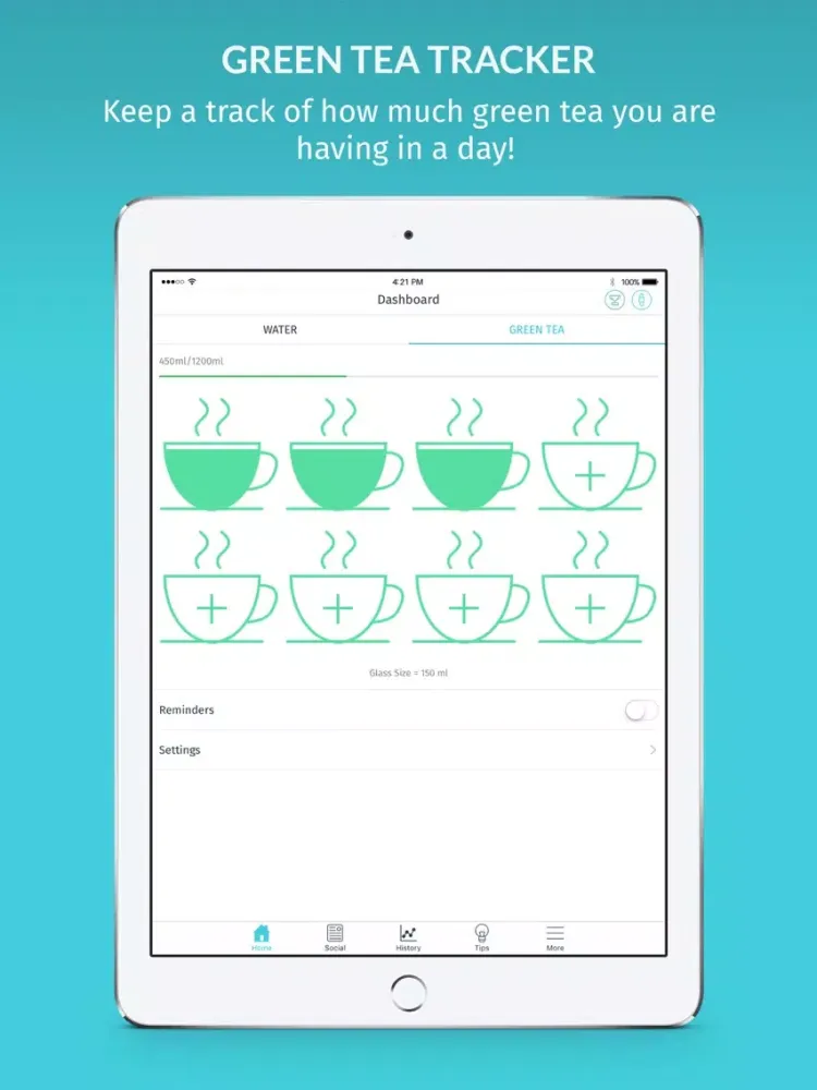 Water Tracker by MevoFit iPad 应用截图