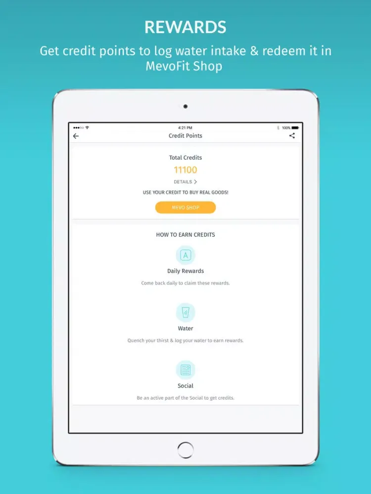 Water Tracker by MevoFit iPad 应用截图