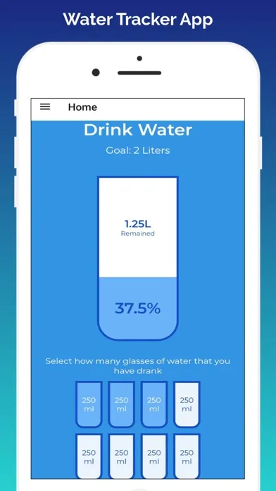 Zrzuty ekranu Water Tracker H2O