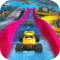 Water Slide Monster Trucks Race In Water Park