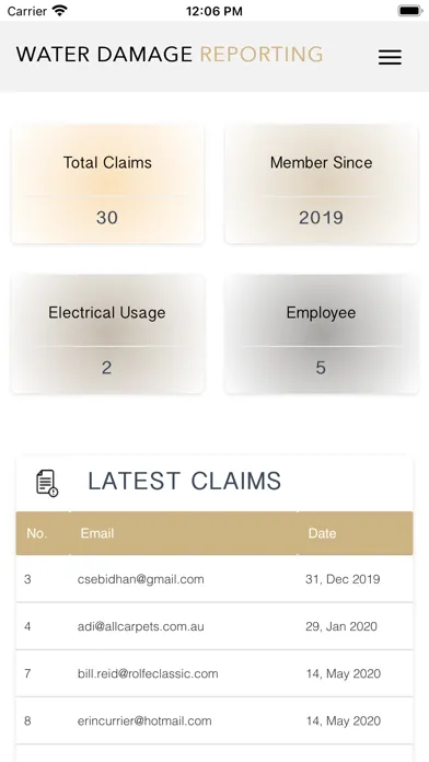 Screenshot di Water Damage Reporting