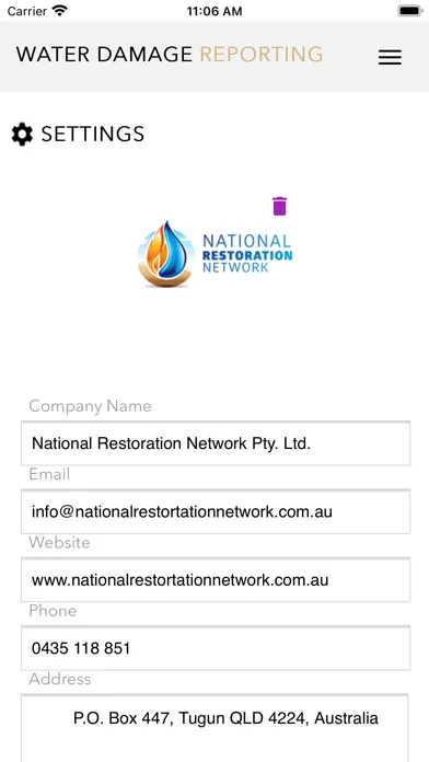Screenshot di Water Damage Reporting