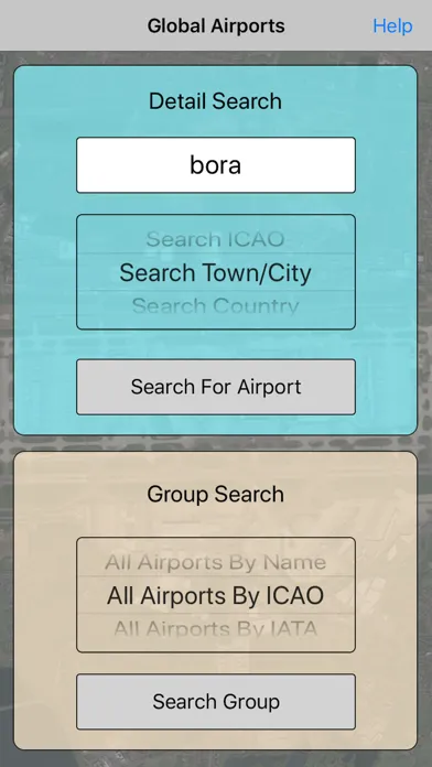 Ảnh chụp màn hình của Global Airport Database
