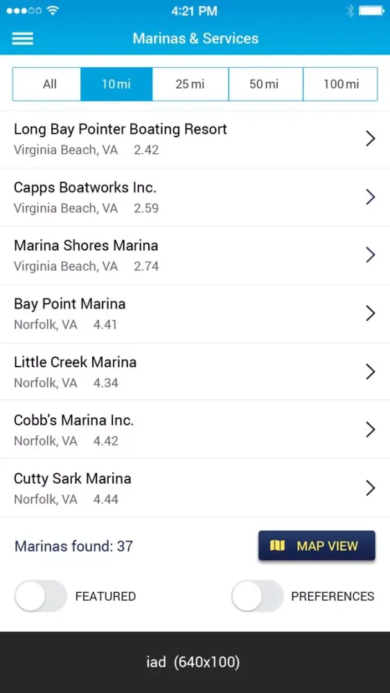 Ảnh chụp màn hình của Waterway Guide Marinas
