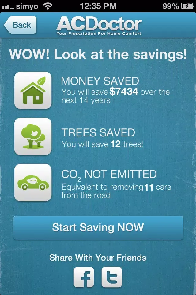 ACDoctor's High Efficiency HVAC Savings Calculator应用截图