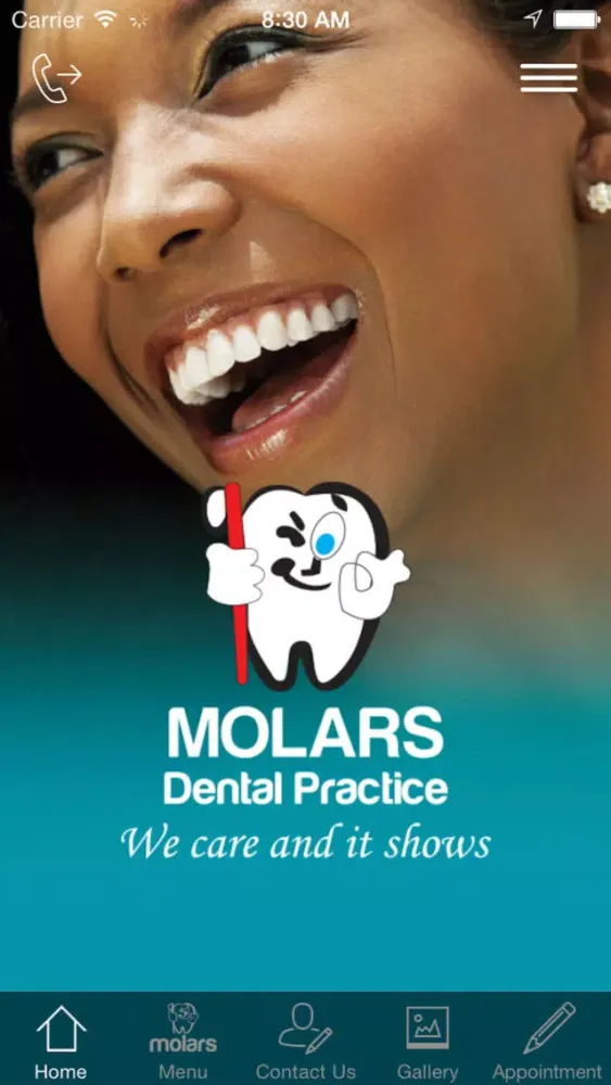Tangkapan skrin Molars Dental Practice