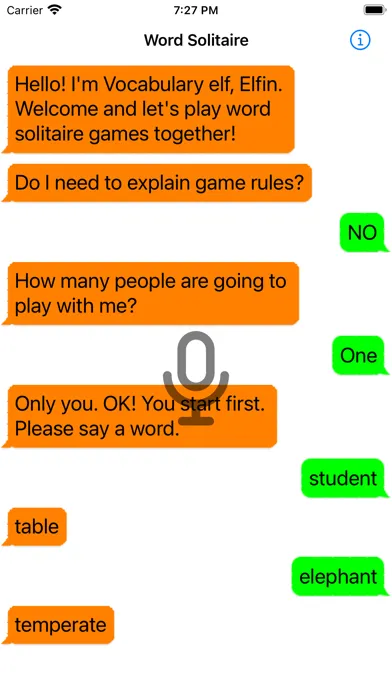 Tangkapan layar Voice Word Solitaire