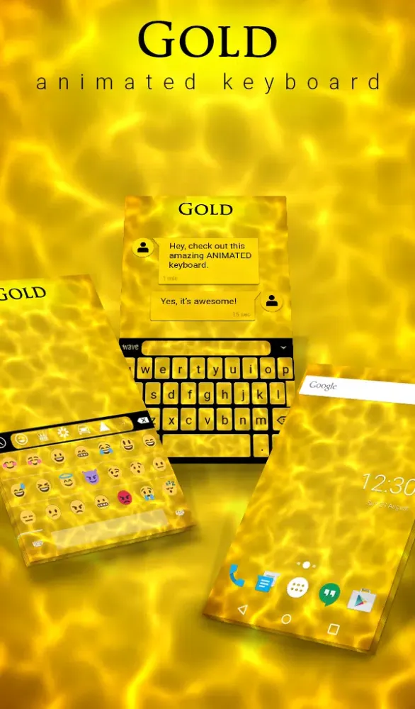 Gold Keyboard & Wallpaper Screenshots