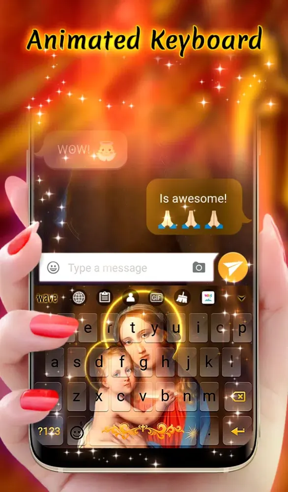 ภาพหน้าจอของ Holy Mary Animated Keyboard +