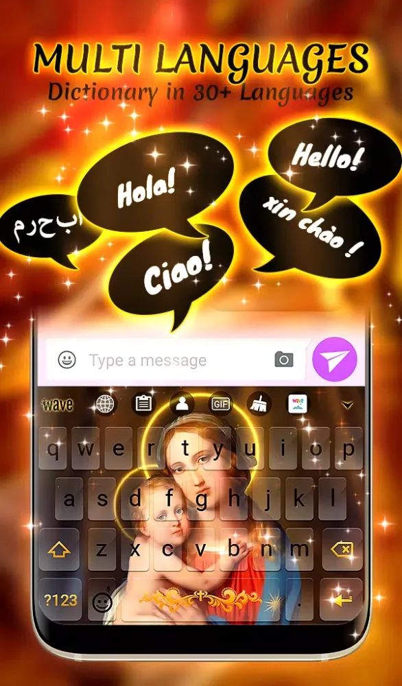 ภาพหน้าจอของ Holy Mary Animated Keyboard +
