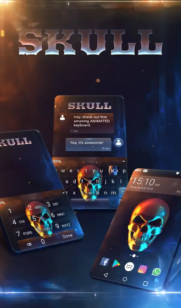 Skull Keyboard & Wallpaper Screenshots