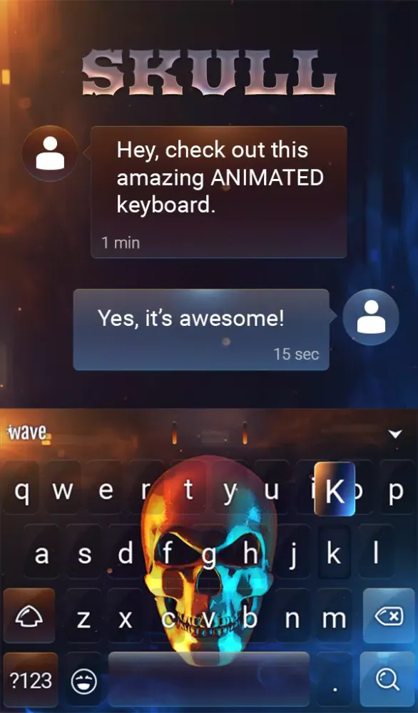 Skull Keyboard & Wallpaper Screenshots