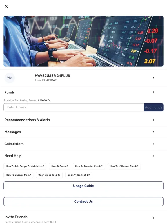 Screenshot di VSE Markets iPad