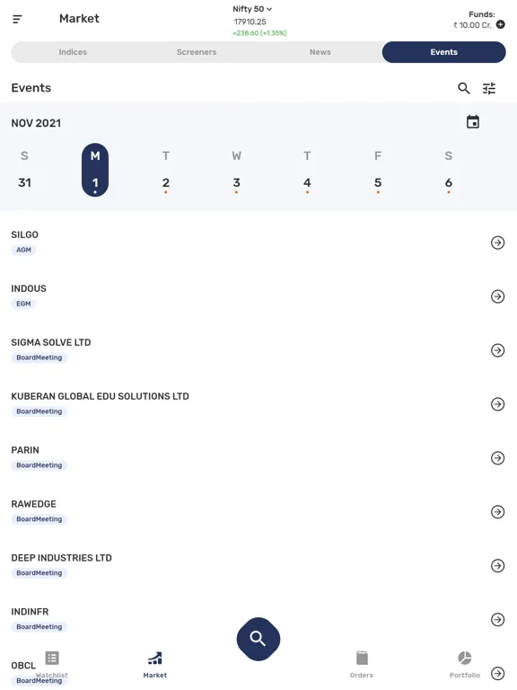 Screenshot di VSE Markets iPad