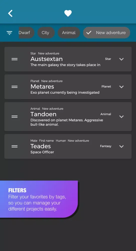 Ảnh chụp màn hình của Fantasy Name Generator