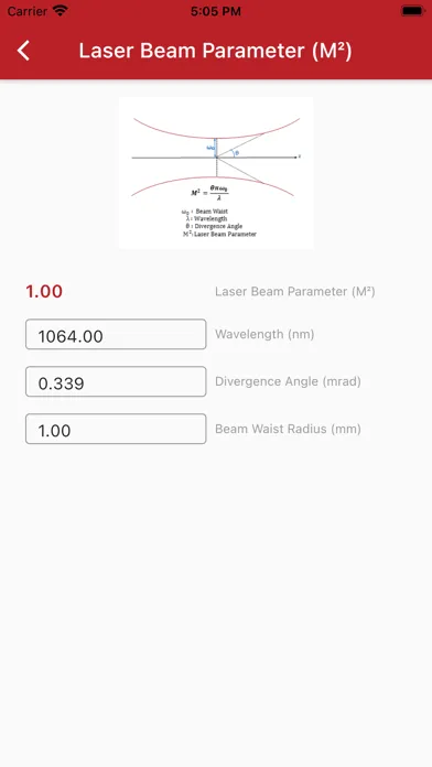Wavelength Optics Calculator Screenshots