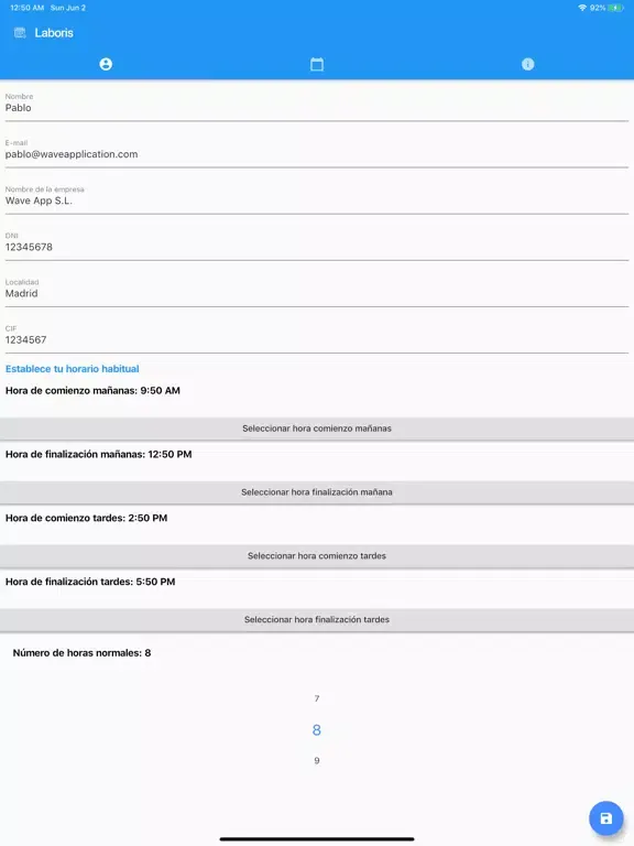 Ảnh chụp màn hình của Laboris - Registro Horario iPad 
