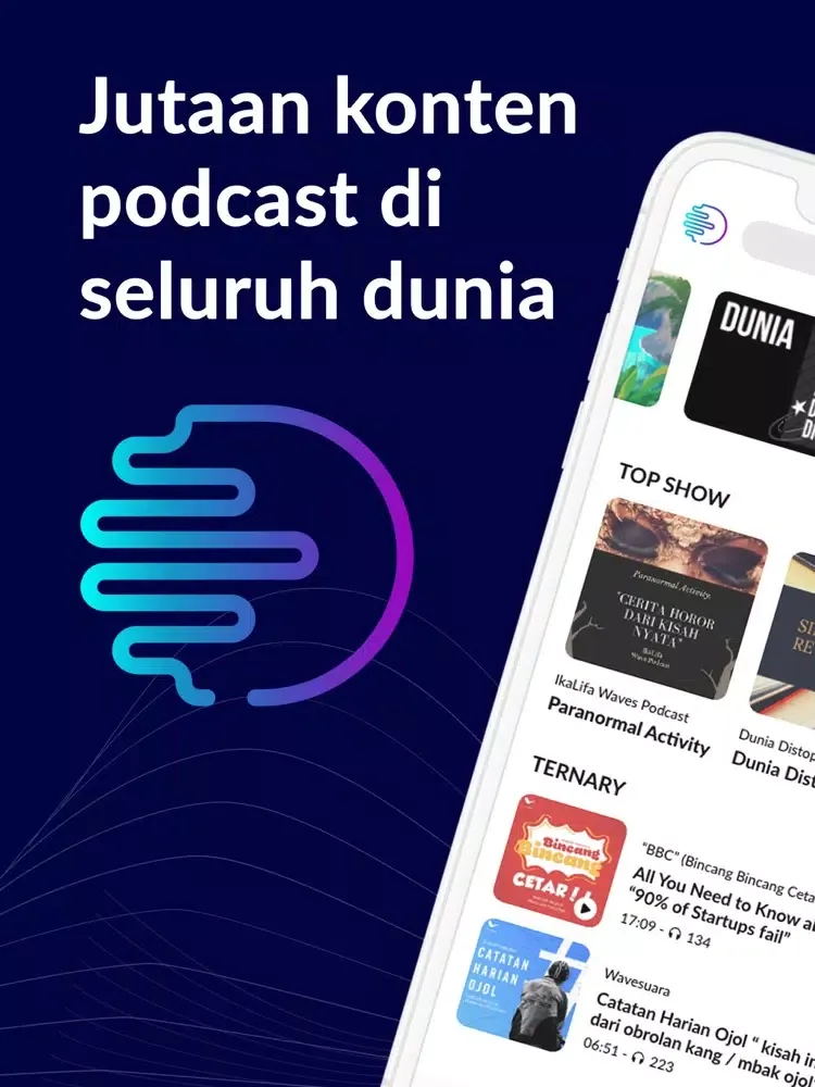 Capturas de tela do Dengarkan: Podcast, Radio, MP3 iPad 