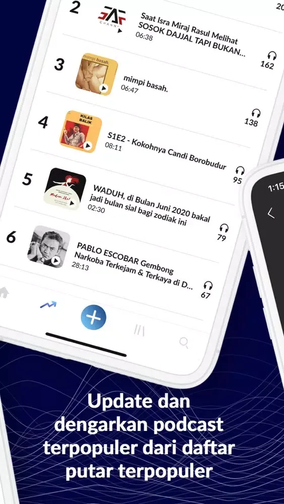 Capturas de tela do Dengarkan: Podcast, Radio, MP3