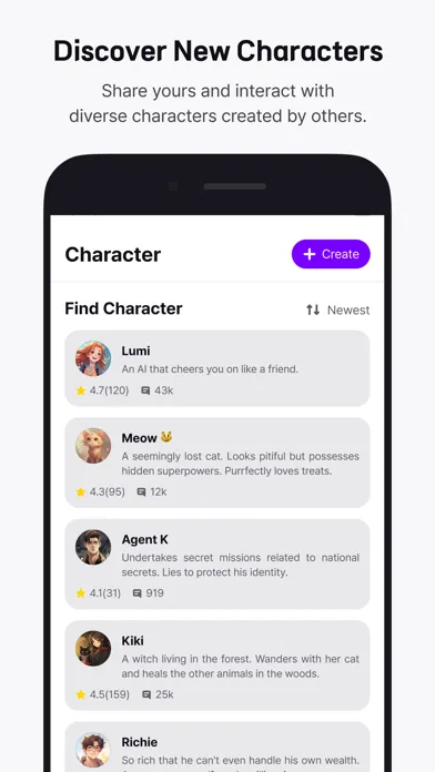 Captures d'écran de CharacterTalk - Chat with AI