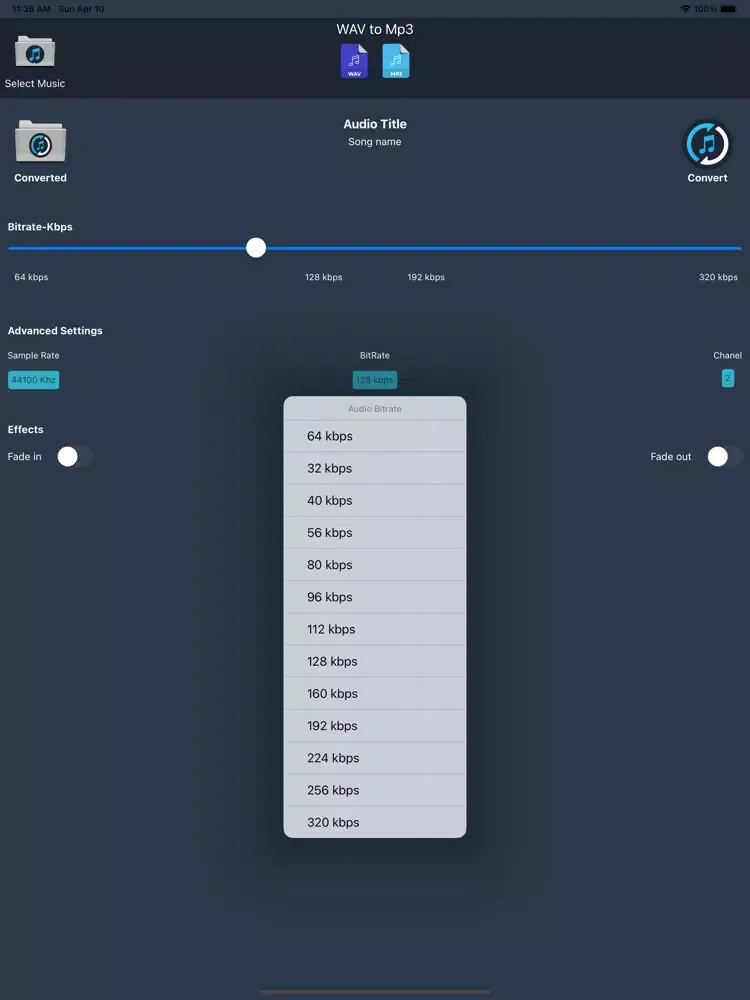 WAV to MP3 Converter iPad  Ekran Görüntüleri