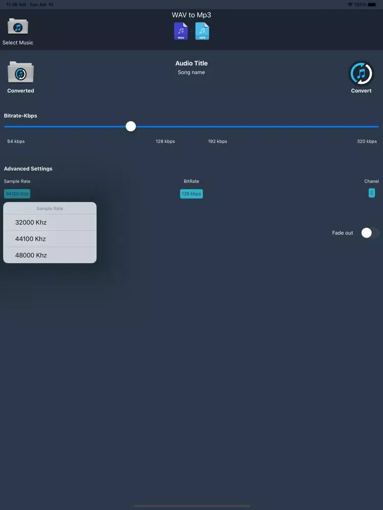 WAV to MP3 Converter iPad  Ekran Görüntüleri