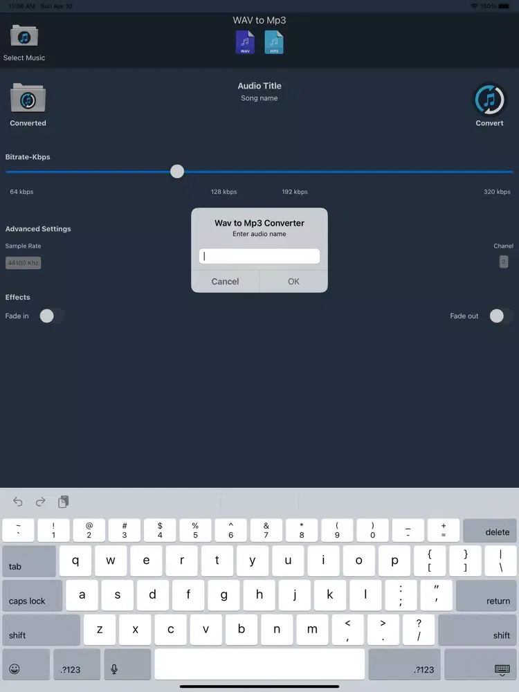 WAV to MP3 Converter iPad  Ekran Görüntüleri