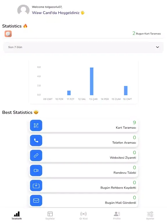 WawCard: Dijital Kartvizit iPad  スクリーンショット