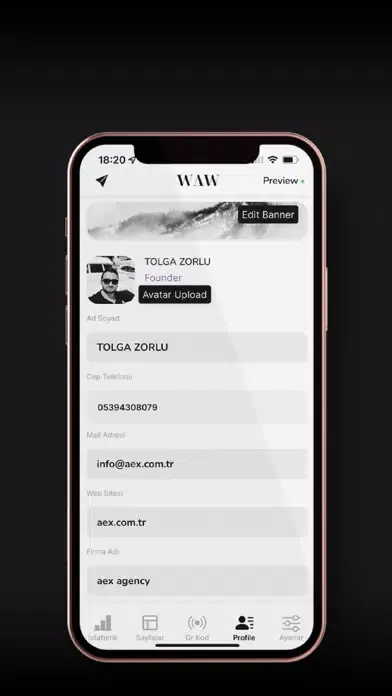 WawCard: Dijital Kartvizit スクリーンショット