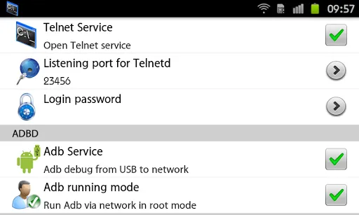 Telnet Server & Network adb Screenshots