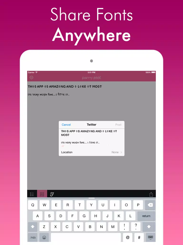 Fancy Texts - Cool Fonts and Funny Text iPad  Screenshots