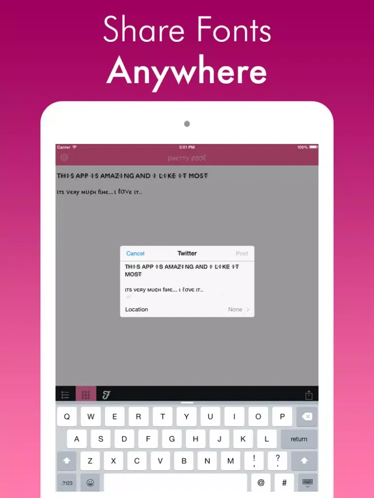 Fancy Texts - Cool Fonts and Funny Text iPad 應用截圖