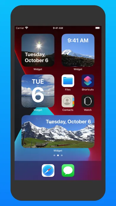 Capturas de tela do Widget - Add to Home Screen
