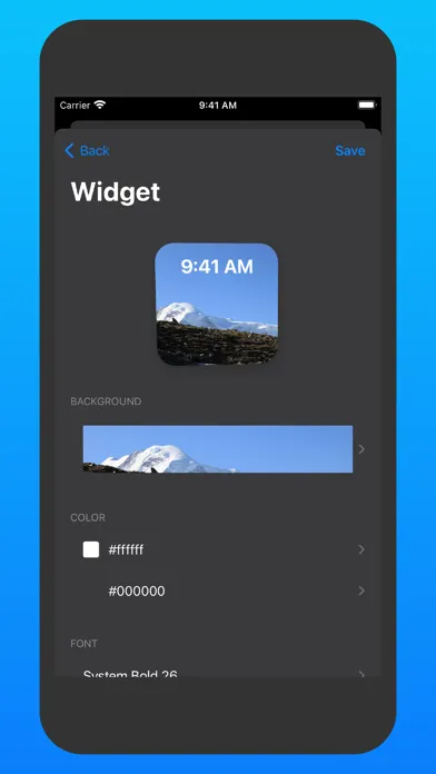 Capturas de tela do Widget - Add to Home Screen