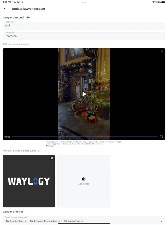Tangkapan layar Orbis Law iPad 