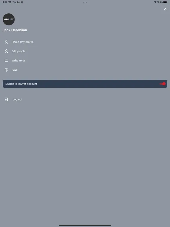 Tangkapan layar Orbis Law iPad 