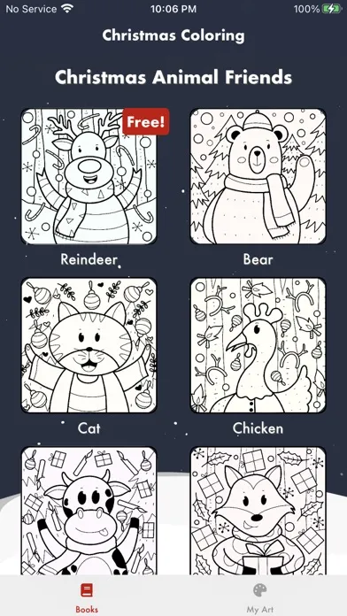 Capturas de tela do Coloring Christmas Book