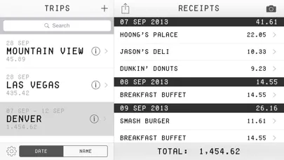 Trip Receipts Ekran Görüntüleri