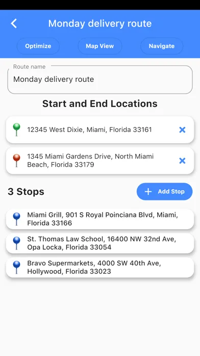 ภาพหน้าจอของ Quick Route Planner
