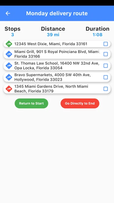 ภาพหน้าจอของ Quick Route Planner