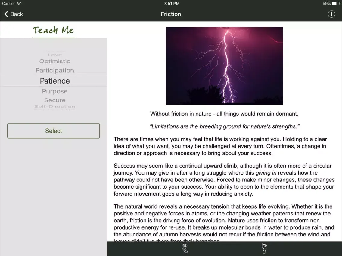 Capturas de pantalla de Inspired Natural Wisdom iPad 