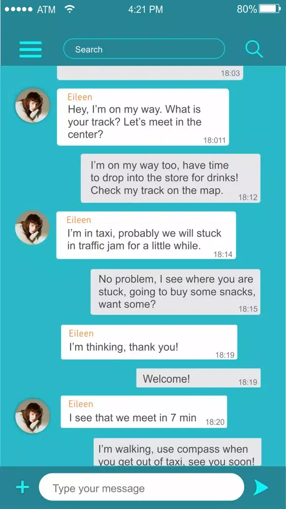 Screenshot di WAY tracking application