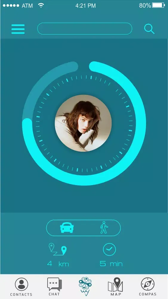 Screenshot di WAY tracking application